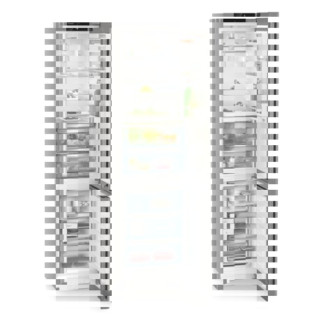 Combina frigorifica Liebherr CBNsfc 572i Plus, NoFrost, BioFresh, 60 cm, 360 l, EasyTwist-Ice, Sertar Meat & Dairy, SmartDeviceBox, Clasa C, SteelFinish